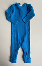 Load image into Gallery viewer, Bonds baby size 0-3 months blue ribbed one-piece growsuit, VGUC
