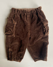 Load image into Gallery viewer, Tartine et Chocolat Paris baby size 3-6 months brown velvet cargo pants, VGUC
