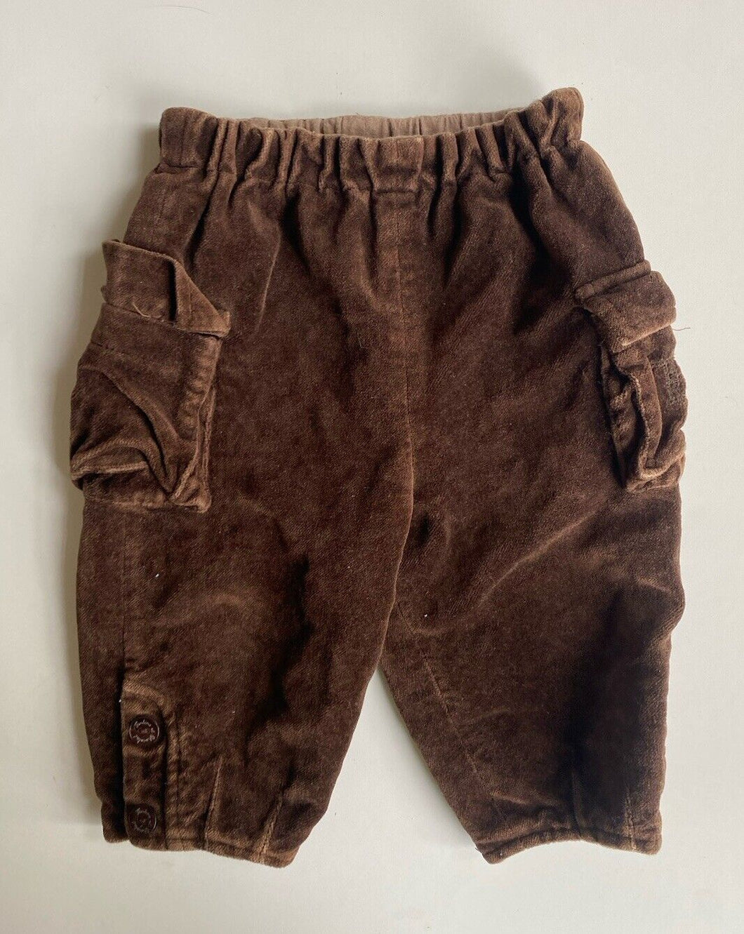 Tartine et Chocolat Paris baby size 3-6 months brown velvet cargo pants, VGUC