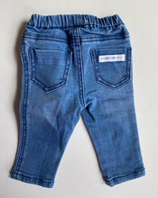 Load image into Gallery viewer, Country Road baby size 0-3 months blue denim pull on jeans pants, VGUC
