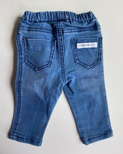 Country Road baby size 0-3 months blue denim pull on jeans pants, VGUC