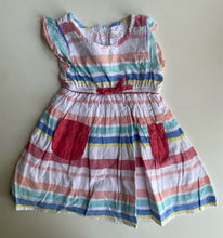 Load image into Gallery viewer, Pumpkin Patch baby girl size 6-12 months pink stripe dress, VGUC
