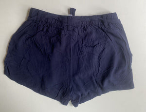 Witchery Kids girls size 12 navy blue relaxed belted shorts pockets, VGUC