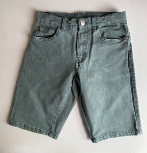 Zara kids size 11-12 years faded green denim adjustable waist shorts, VGUC