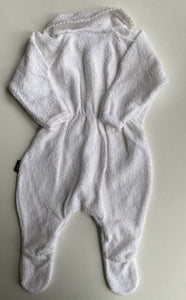 Bonds baby size 0-3 months wondersuit white terry towelling collared, EUC