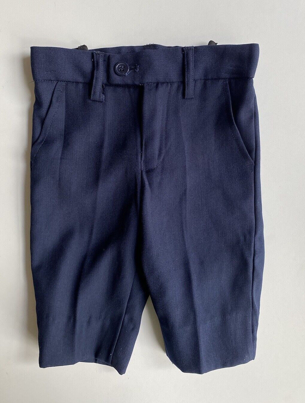 Ollie's Place baby boy size 3-6 months navy blue suit formal pants, VGUC