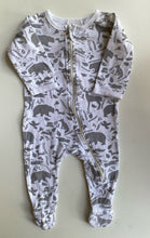 Load image into Gallery viewer, Wilson &amp; Frenchy baby size 3-6 months white grey woodland animal one-piece, VGUC
