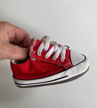 Load image into Gallery viewer, Converse baby size US 3/EUR 19 red crib shoes soft sole sneakers, VGUC
