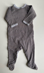 Bonds baby size 3-6 months grey stripe wrap one-piece growsuit, VGUC