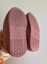 Load image into Gallery viewer, Target baby girl size 6 pink fluffy slipper boots warm, GUC
