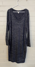 Load image into Gallery viewer, H&amp;M Mama women&#39;s size L maternity navy blue marle jumper dress, VGUC
