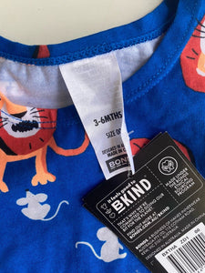 Bonds baby size 3-6 months blue lion mouse romper one-piece, BNWT