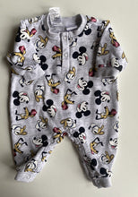 Load image into Gallery viewer, Disney baby size newborn grey fleecy Mickey Mouse one-piece warm, VGUC
