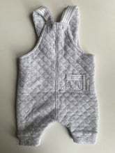 Load image into Gallery viewer, Purebaby baby size newborn grey quilted jumpsuit one-piece, VGUC
