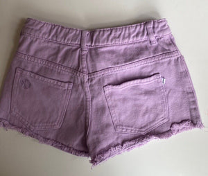 Sunnyville kids girls size 10 purple denim distressed cut off shorts, VGUC