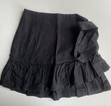 Load image into Gallery viewer, Seed Teen kids girls size 12 black linen blend skirt, VGUC
