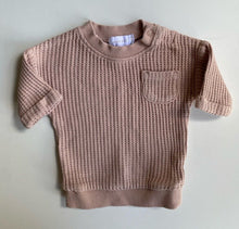 Load image into Gallery viewer, Jamie Kay baby girl size 3-6 months dusty pink waffle light jumper top, VGUC
