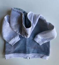 Load image into Gallery viewer, Kidding Around baby size 3-6 months grey hooded zip up jumper, VGUC
