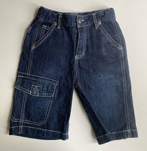 Load image into Gallery viewer, Wayne Jnr. kids boys size 6 dark blue denim cargo shorts, VGUC
