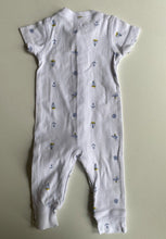 Load image into Gallery viewer, Carter&#39;s baby size 0-3 months white blue nautical button up one-piece, VGUC
