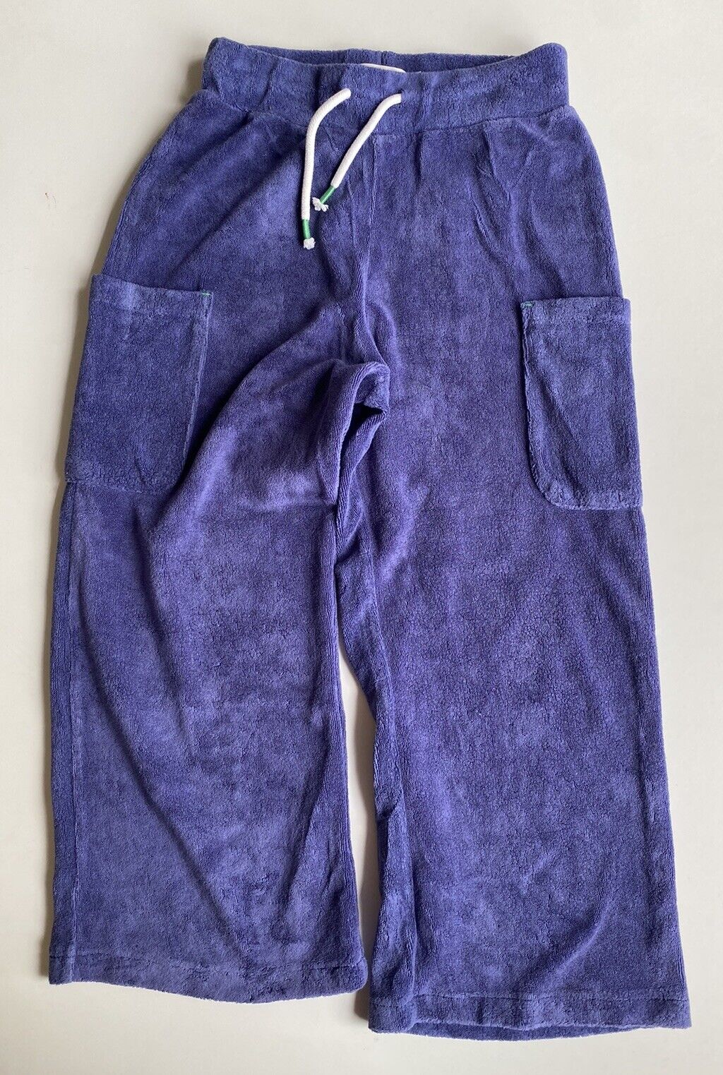 Boden kids girls size 9 years blue terry towelling drawstring track pants, VGUC