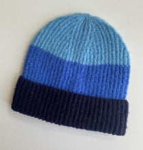 Load image into Gallery viewer, Anko kids size 7-10 years blue knitted beanie hat, VGUC
