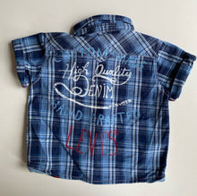 Load image into Gallery viewer, Levi Strauss &amp; Co baby boy size 18-24 months blue check button up shirt, VGUC
