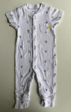 Load image into Gallery viewer, Carter&#39;s baby size 0-3 months white blue nautical button up one-piece, VGUC
