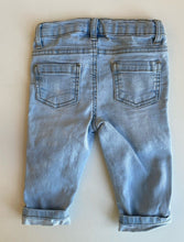 Load image into Gallery viewer, Kids &amp; Co. baby size 3-6 months light blue denim pull on jeans pants, VGUC
