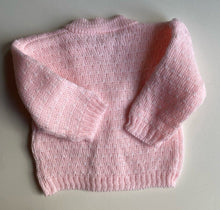 Load image into Gallery viewer, Angel Kids baby girl size 3-6 months pink knit button up cardigan, BNWT
