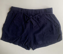 Load image into Gallery viewer, Witchery Kids girls size 12 navy blue relaxed belted shorts pockets, VGUC
