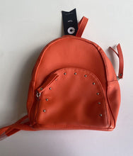 Load image into Gallery viewer, Typo kids girls orange faux leather mini backpack, BNWT
