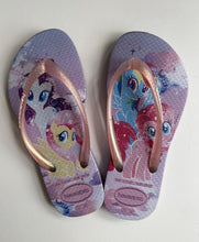 Load image into Gallery viewer, Havaianas x My Little Pony kids girls size US 11/12 EUR 29/30 thongs shoes, VGUC
