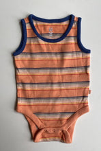 Load image into Gallery viewer, GAP baby size 0-3 months orange blue stripe tank bodysuit top, VGUC
