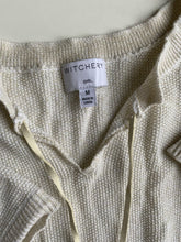 Load image into Gallery viewer, Witchery Girl kids size M (approx. size 8-9) white gold knit jumper, VGUC
