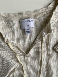 Witchery Girl kids size M (approx. size 8-9) white gold knit jumper, VGUC