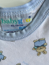 Load image into Gallery viewer, Bonds Babygro baby size 3-6 months white blue bodysuit bunnies, VGUC
