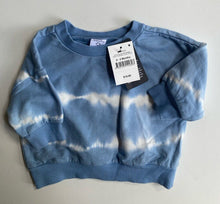 Load image into Gallery viewer, Cotton On baby size 0-3 months blue tie dye jumper, BNWT
