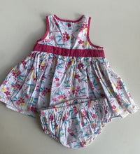 Load image into Gallery viewer, Tape a l&#39;oeil baby girl size 6-9 months pink white floral beach dress, VGUC
