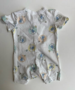 Peter Rabbit baby size 3-6 months white spotted bunny romper, VGUC