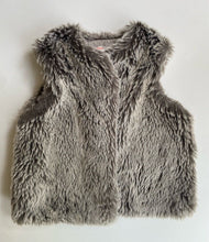 Load image into Gallery viewer, Country Road baby girl size 12-18 months grey reversible fluffy vest, EUC
