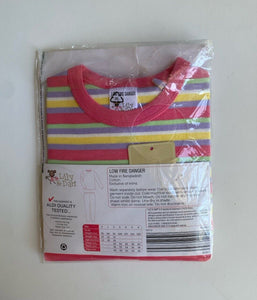 Lily & Dan baby girl size 6-12 months pink stripe PJ set, BNWT