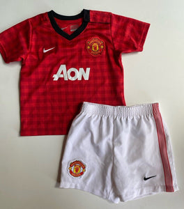 Nike baby boy size 12-18 months Arsenal shirt shorts kit set red white, VGUC