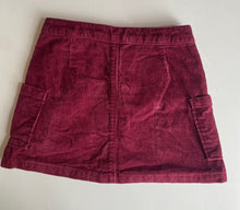 Load image into Gallery viewer, Zara Kids girls size 6 maroon cord adjustable waist mini skirt, VGUC
