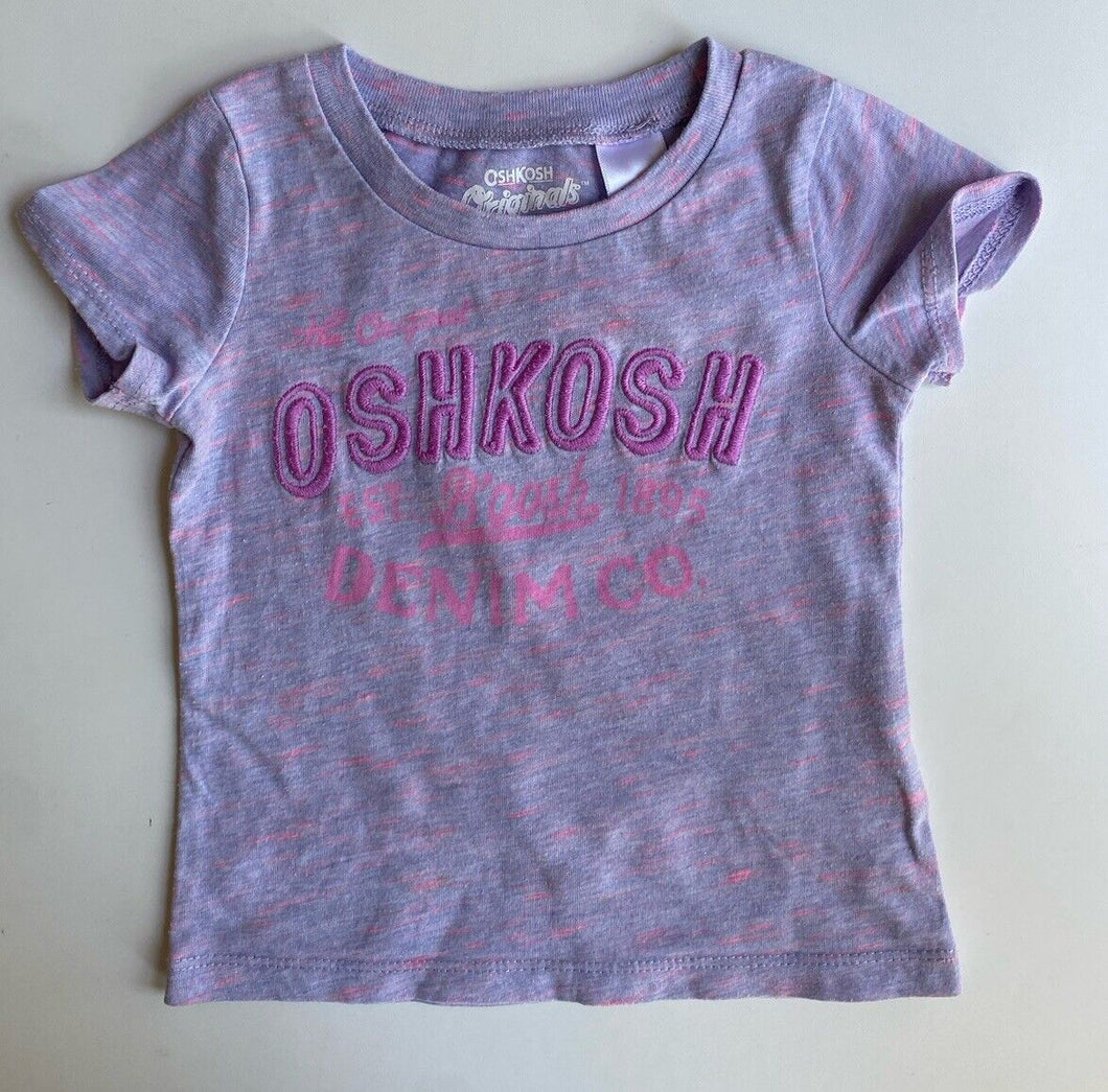 Osh Kosh B'gosh baby girl size 9-12 months purple logo t-shirt, VGUC