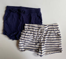 Load image into Gallery viewer, Brilliant Basics kids girls size 6 navy blue stripe x2 pairs shorts, VGUC
