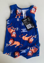 Load image into Gallery viewer, Bonds baby size 3-6 months blue lion mouse romper one-piece, BNWT
