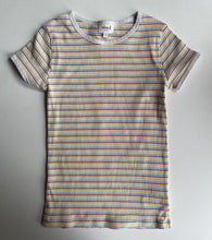 Load image into Gallery viewer, Seed kids girls size 9 yellow brown ribbed stripe t-shirt top, VGUC
