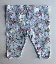 Load image into Gallery viewer, Cotton On baby girl size 0-3 months blue pink floral leggings pants, VGUC
