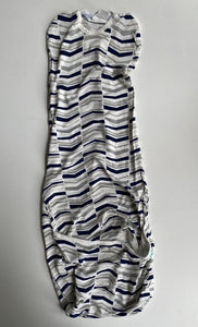 ErgoCocoon AIR baby size 2-4 months blue white bamboo swaddle, EUC